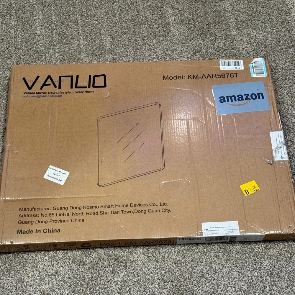 VANLIO 22x30 Bronze Framed Bathroom Mirror Brushed Metal Tempered Glass NEW
